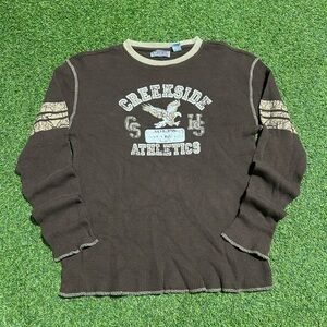 Men’s Y2K Brown Grunge Style Longsleeve vintage athletics tee
